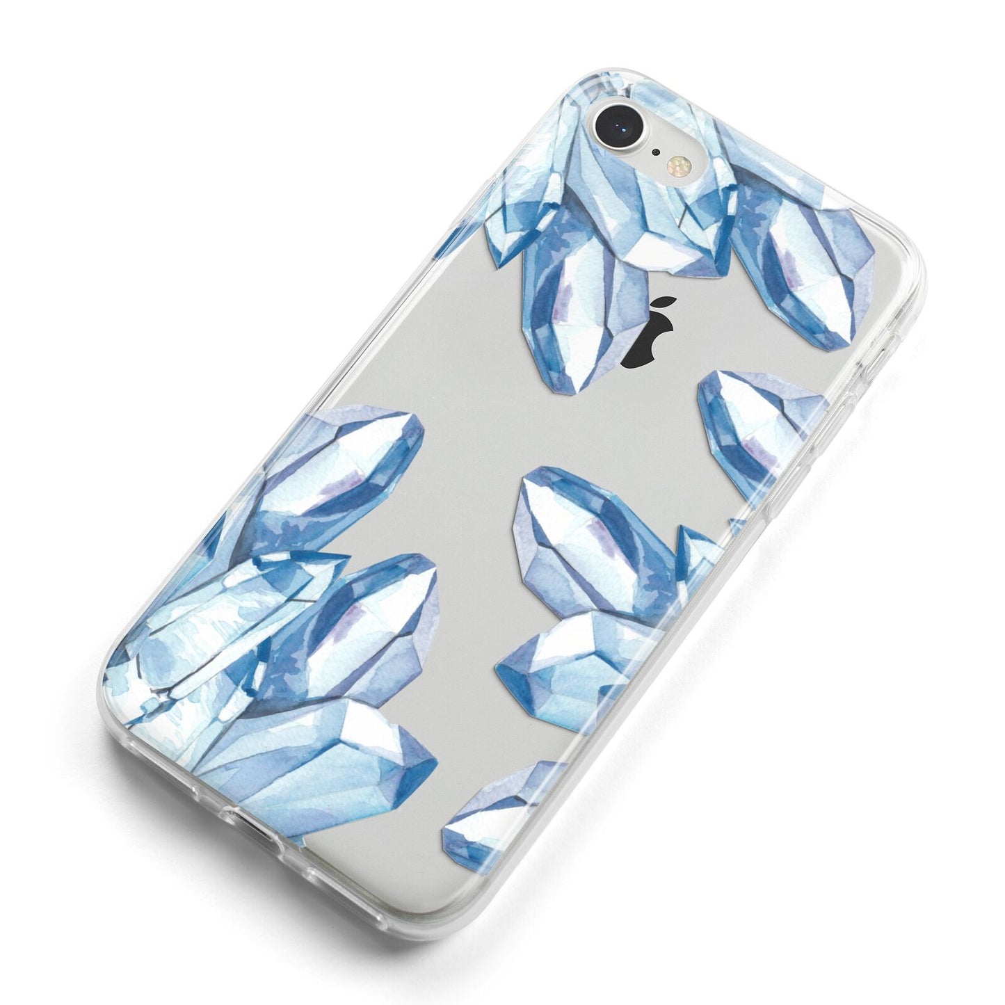 Blue Crystals iPhone 8 Bumper Case on Silver iPhone Alternative Image