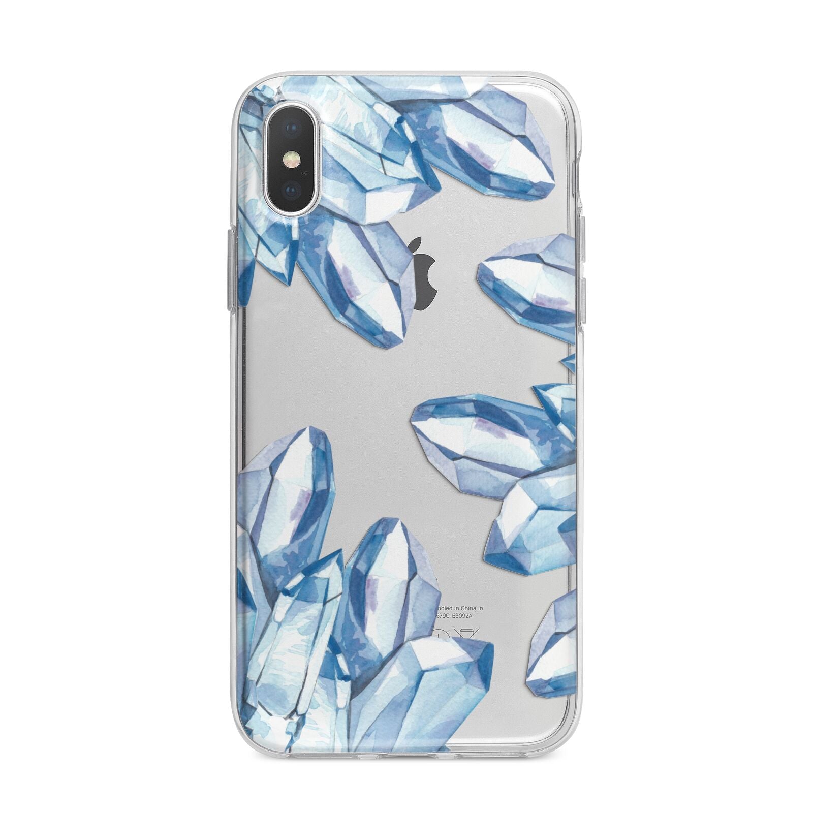 Blue Crystals iPhone X Bumper Case on Silver iPhone Alternative Image 1