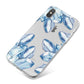 Blue Crystals iPhone X Bumper Case on Silver iPhone