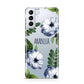 Blue Floral Personalised Samsung S21 Plus Case