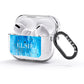 Blue Gold Marble Personalised AirPods Glitter Case 3rd Gen Side Image