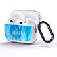 Blue Gold Marble Personalised AirPods Pro Clear Case Side Image