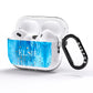 Blue Gold Marble Personalised AirPods Pro Glitter Case Side Image