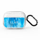 Blue Gold Marble Personalised AirPods Pro Glitter Case