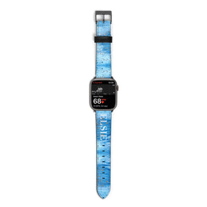Blue Gold Marble Personalised Watch Strap