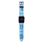 Blue Gold Marble Personalised Apple Watch Strap with Blue Hardware