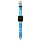 Blue Gold Marble Personalised Apple Watch Strap with Gold Hardware