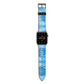 Blue Gold Marble Personalised Apple Watch Strap with Space Grey Hardware