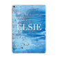 Blue Gold Marble Personalised Apple iPad Rose Gold Case