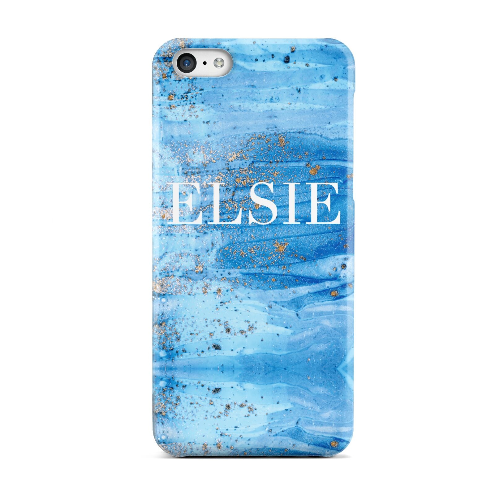 Blue Gold Marble Personalised Apple iPhone 5c Case