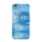 Blue Gold Marble Personalised Apple iPhone 6 3D Tough Case