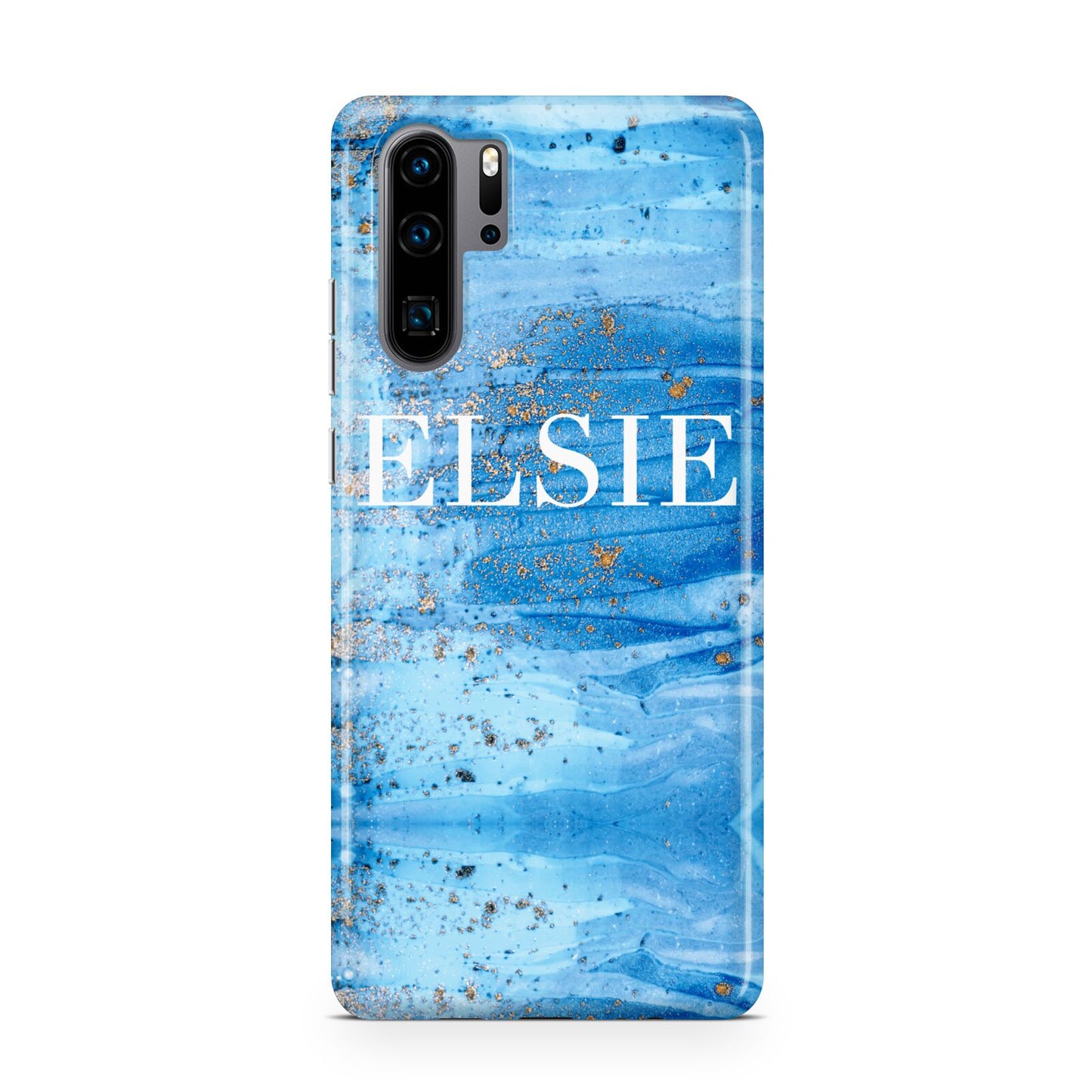 Blue Gold Marble Personalised Huawei P30 Pro Phone Case
