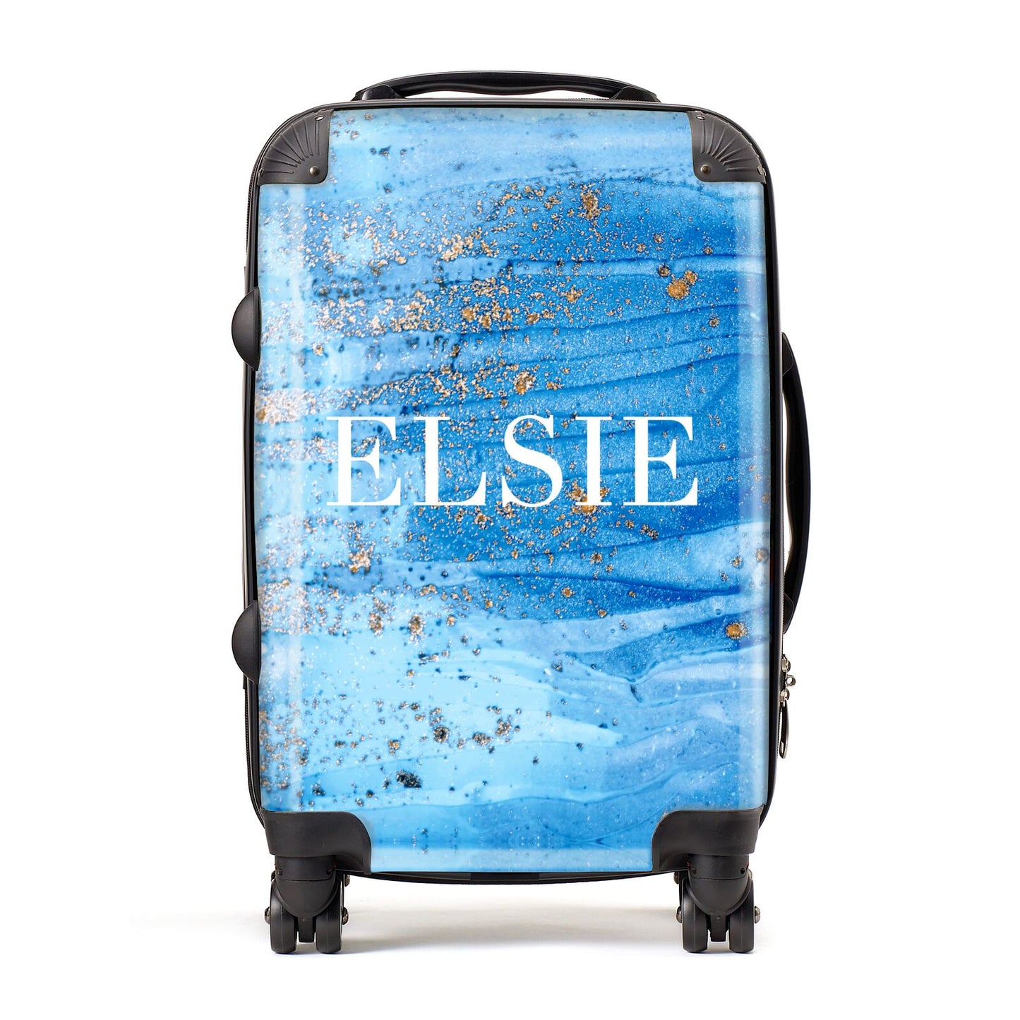 Blue Gold Marble Personalised Suitcase