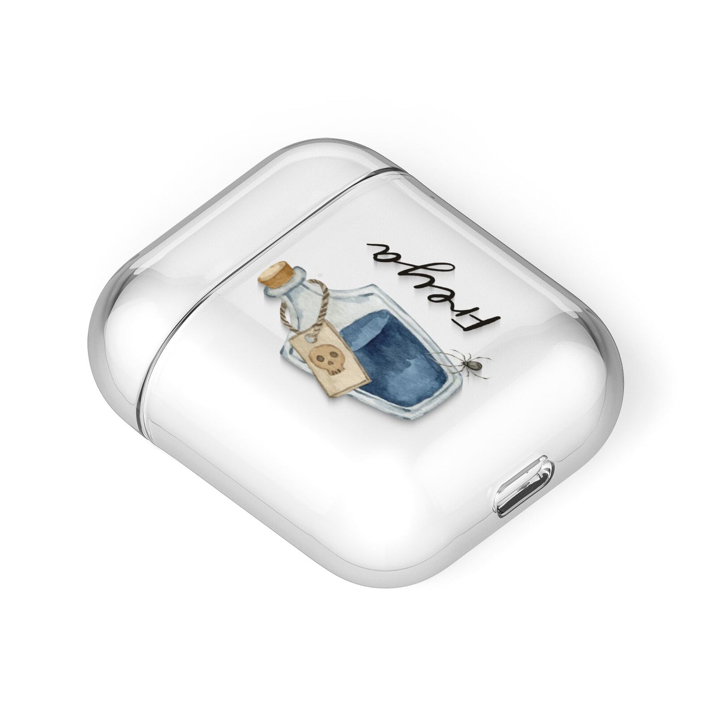 Blue Halloween Potion AirPods Case Laid Flat