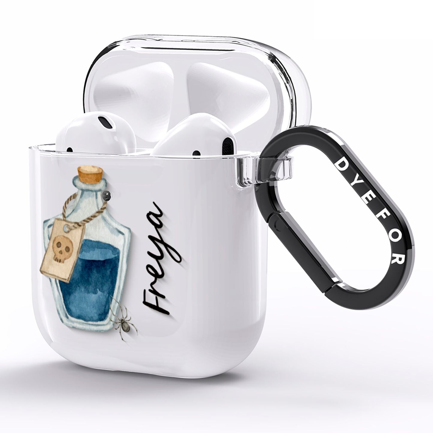 Blue Halloween Potion AirPods Clear Case Side Image