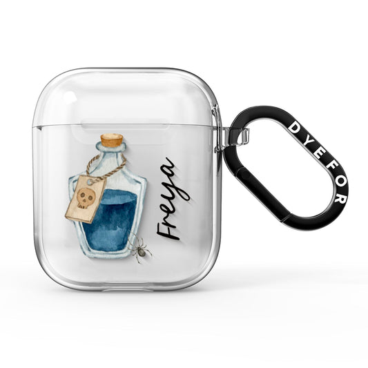 Blue Halloween Potion AirPods Clear Case