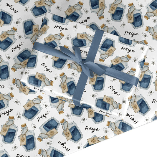 Blue Halloween Potion Custom Wrapping Paper