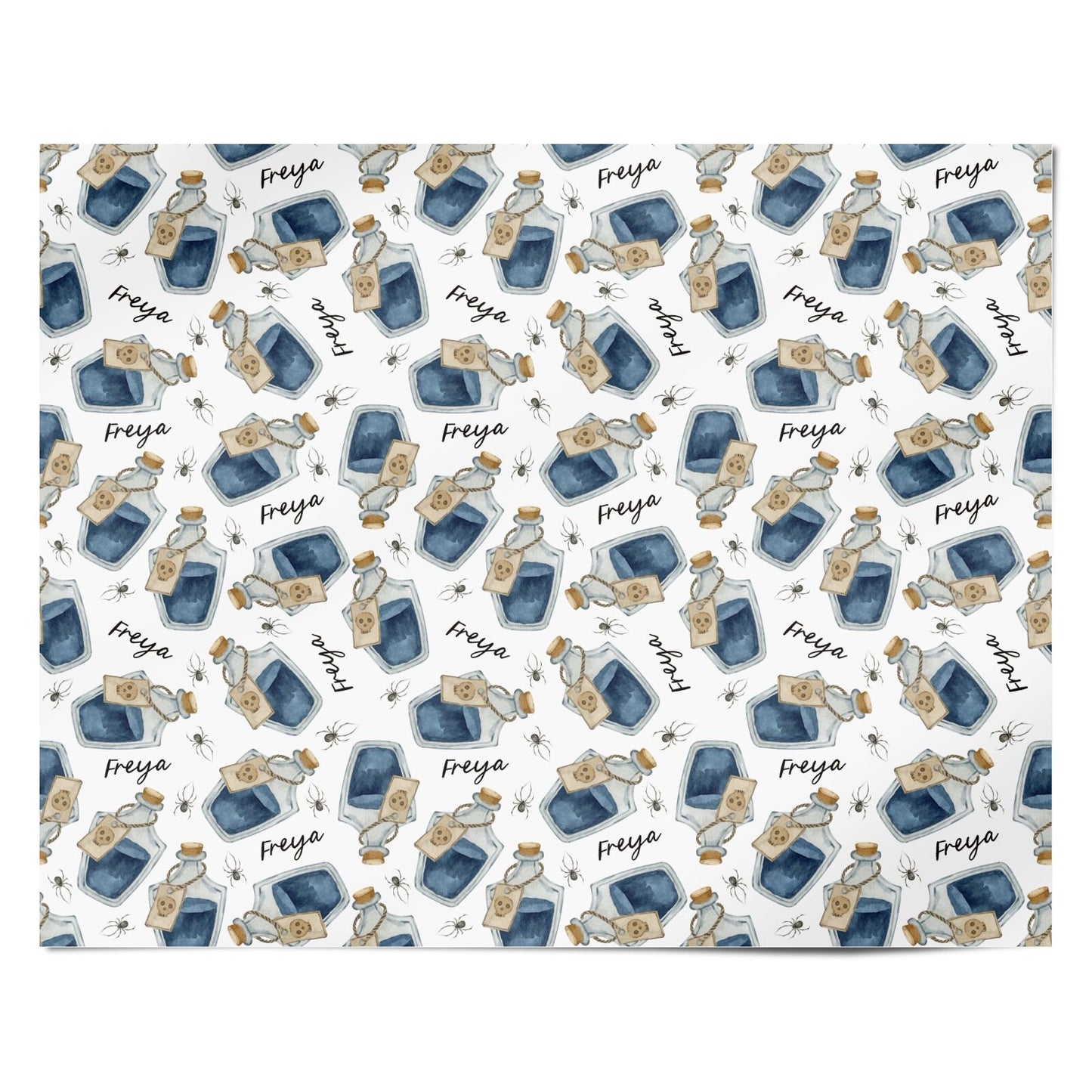 Blue Halloween Potion Personalised Wrapping Paper Alternative