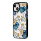 Blue Halloween Potion iPhone 13 Black Impact Case Side Angle on Silver phone