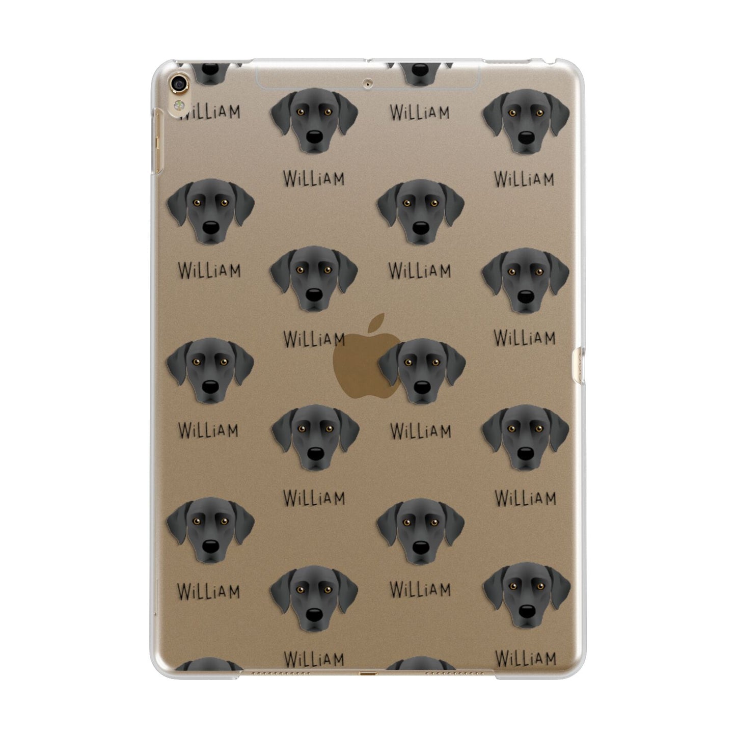 Blue Lacy Icon with Name Apple iPad Gold Case