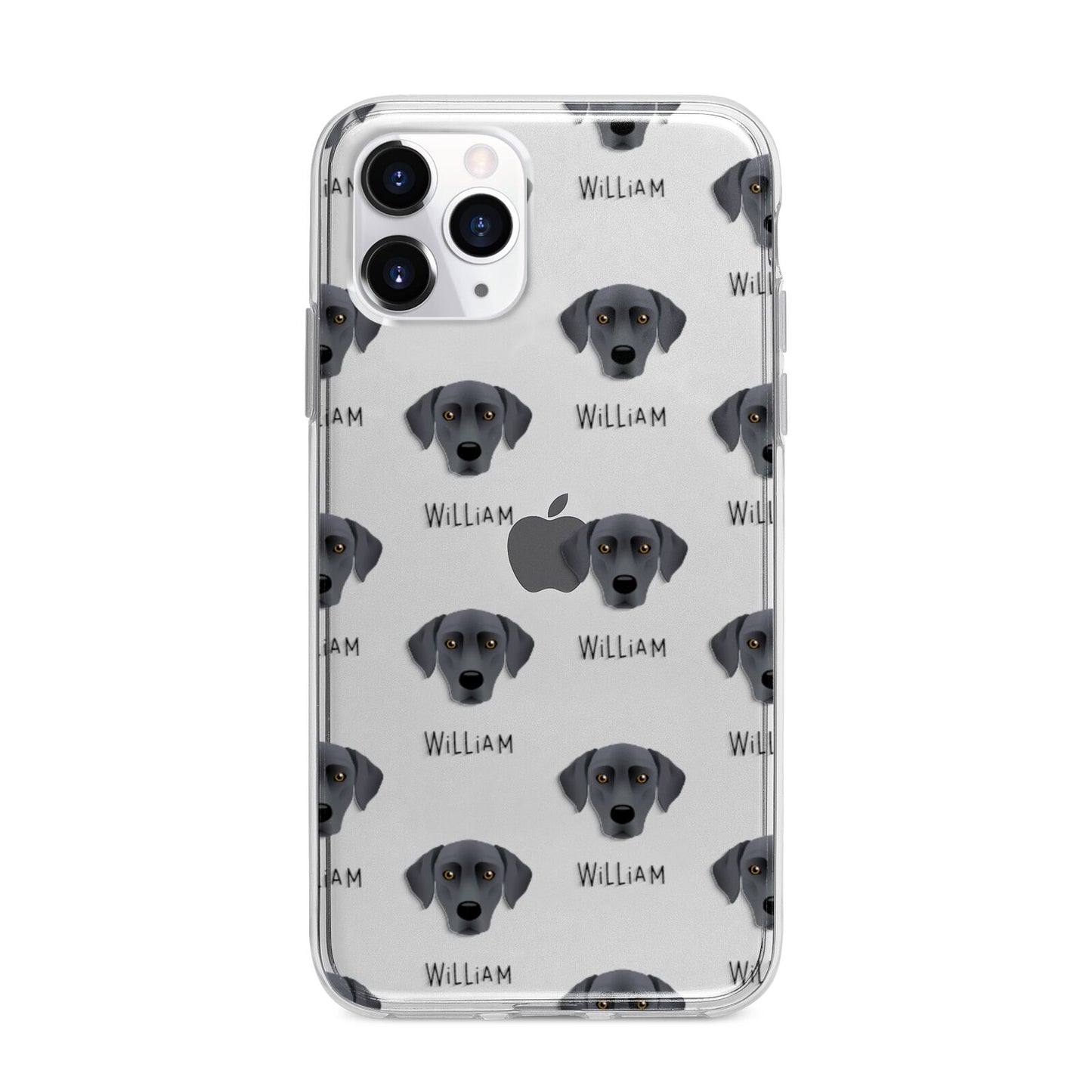 Blue Lacy Icon with Name Apple iPhone 11 Pro Max in Silver with Bumper Case