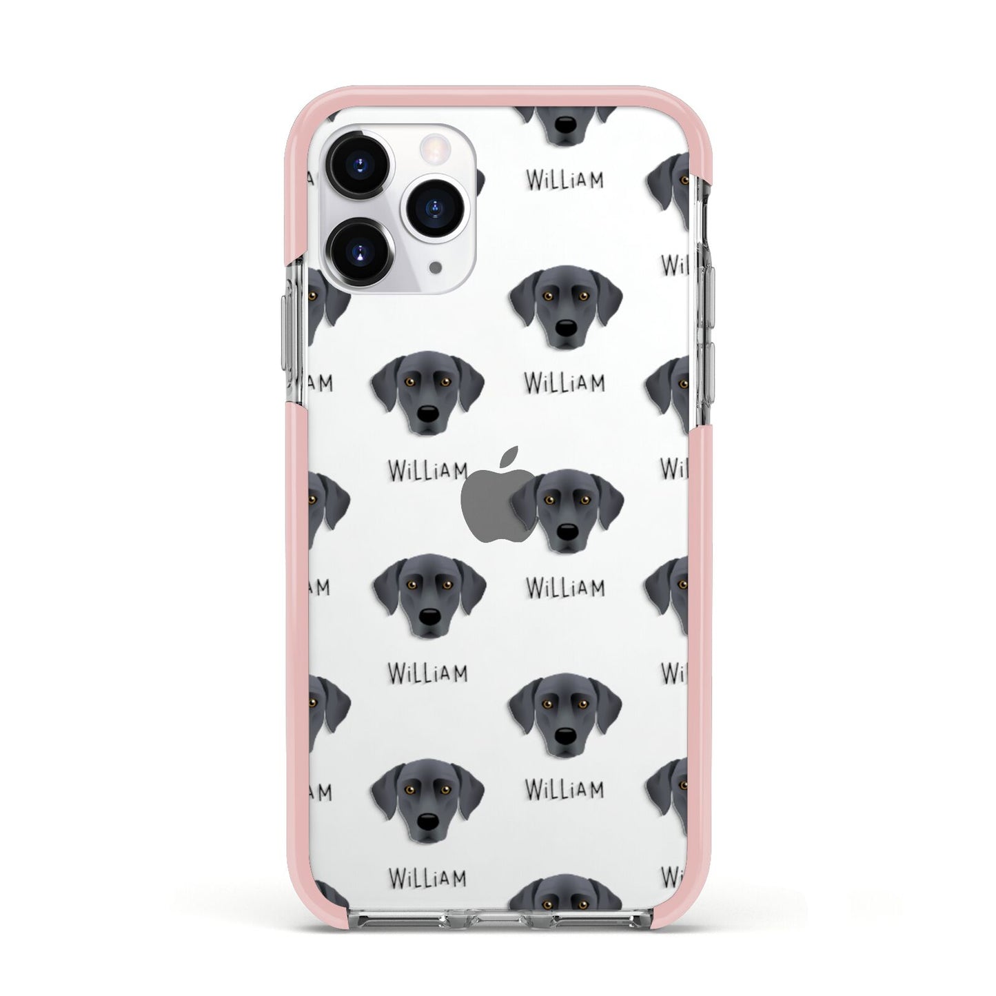 Blue Lacy Icon with Name Apple iPhone 11 Pro in Silver with Pink Impact Case