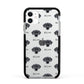 Blue Lacy Icon with Name Apple iPhone 11 in White with Black Impact Case