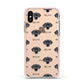 Blue Lacy Icon with Name Apple iPhone Xs Impact Case Pink Edge on Gold Phone