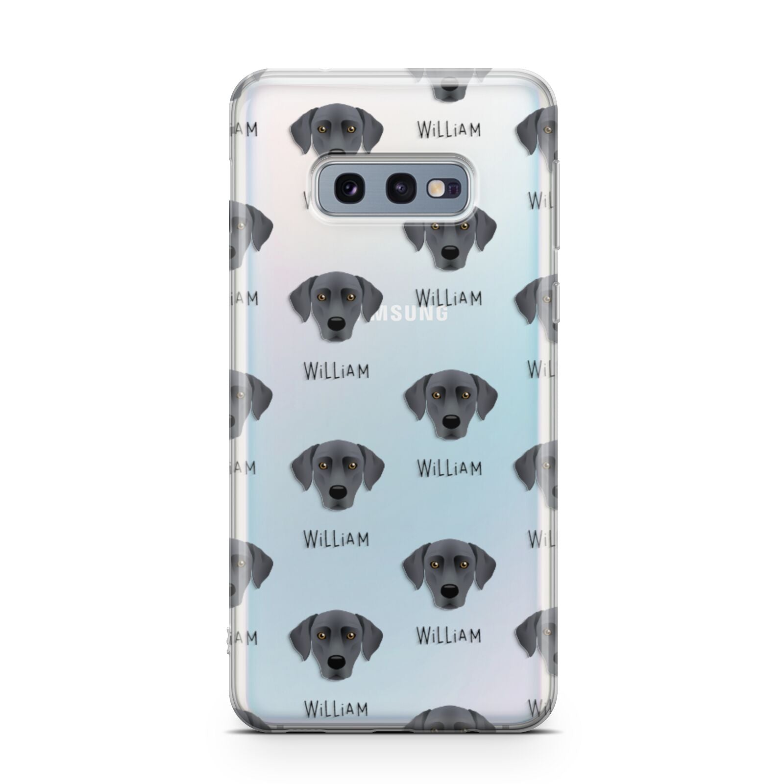 Blue Lacy Icon with Name Samsung Galaxy S10E Case
