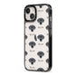 Blue Lacy Icon with Name iPhone 13 Black Impact Case Side Angle on Silver phone
