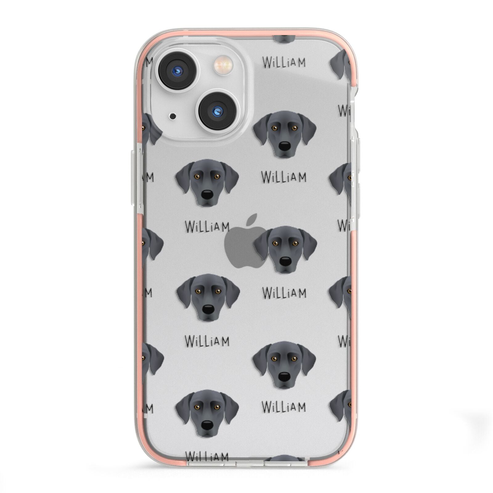 Blue Lacy Icon with Name iPhone 13 Mini TPU Impact Case with Pink Edges
