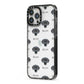 Blue Lacy Icon with Name iPhone 13 Pro Max Black Impact Case Side Angle on Silver phone