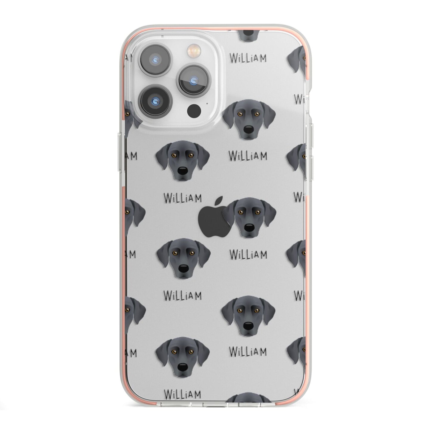 Blue Lacy Icon with Name iPhone 13 Pro Max TPU Impact Case with Pink Edges