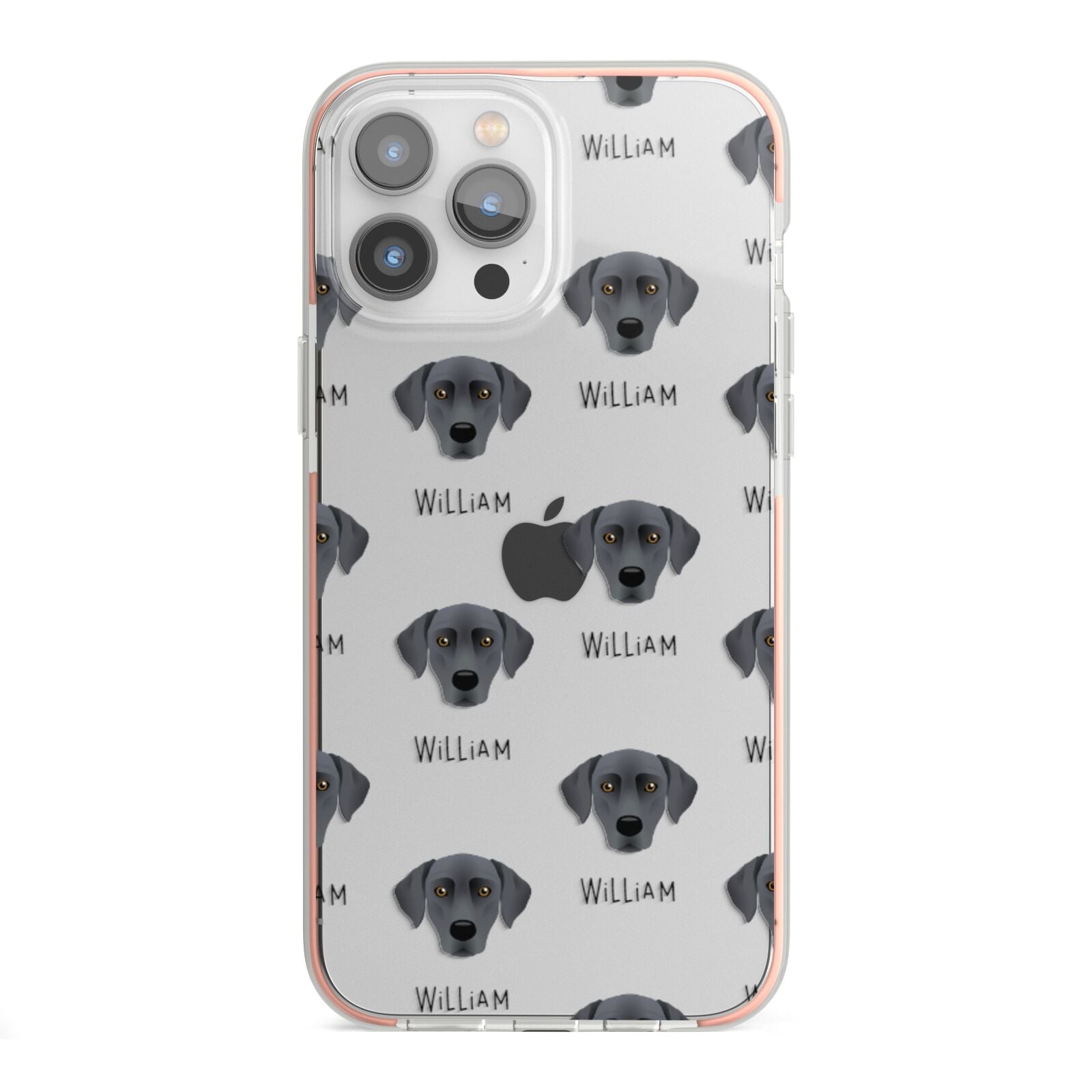 Blue Lacy Icon with Name iPhone 13 Pro Max TPU Impact Case with Pink Edges
