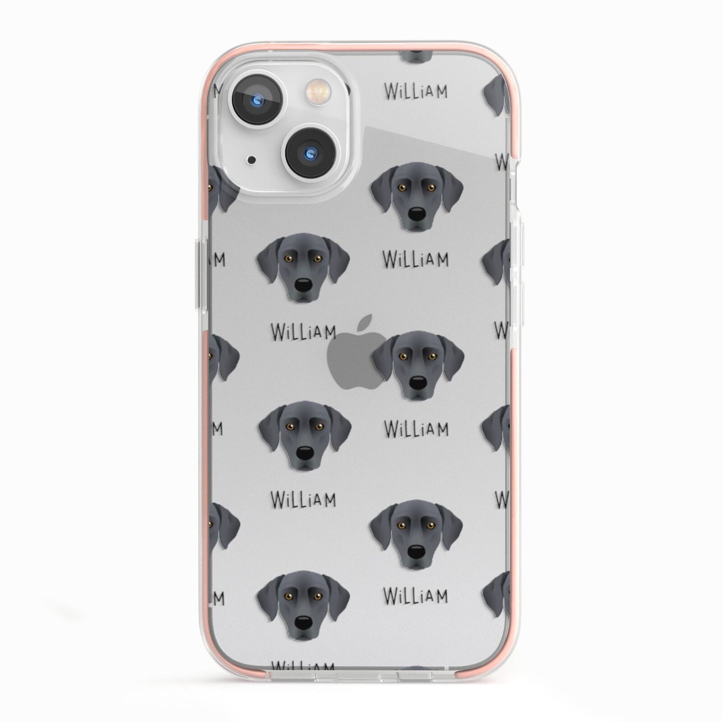 Blue Lacy Icon with Name iPhone 13 TPU Impact Case with Pink Edges