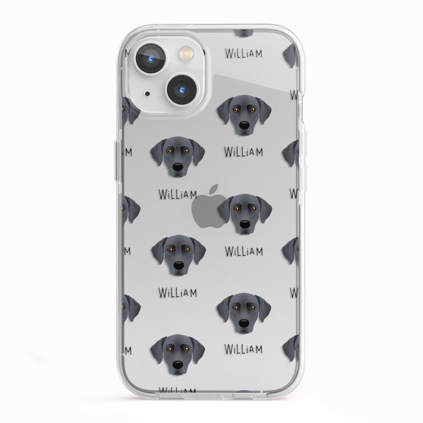 Blue Lacy Icon with Name iPhone 13 TPU Impact Case with White Edges