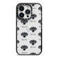 Blue Lacy Icon with Name iPhone 14 Pro Black Impact Case on Silver phone