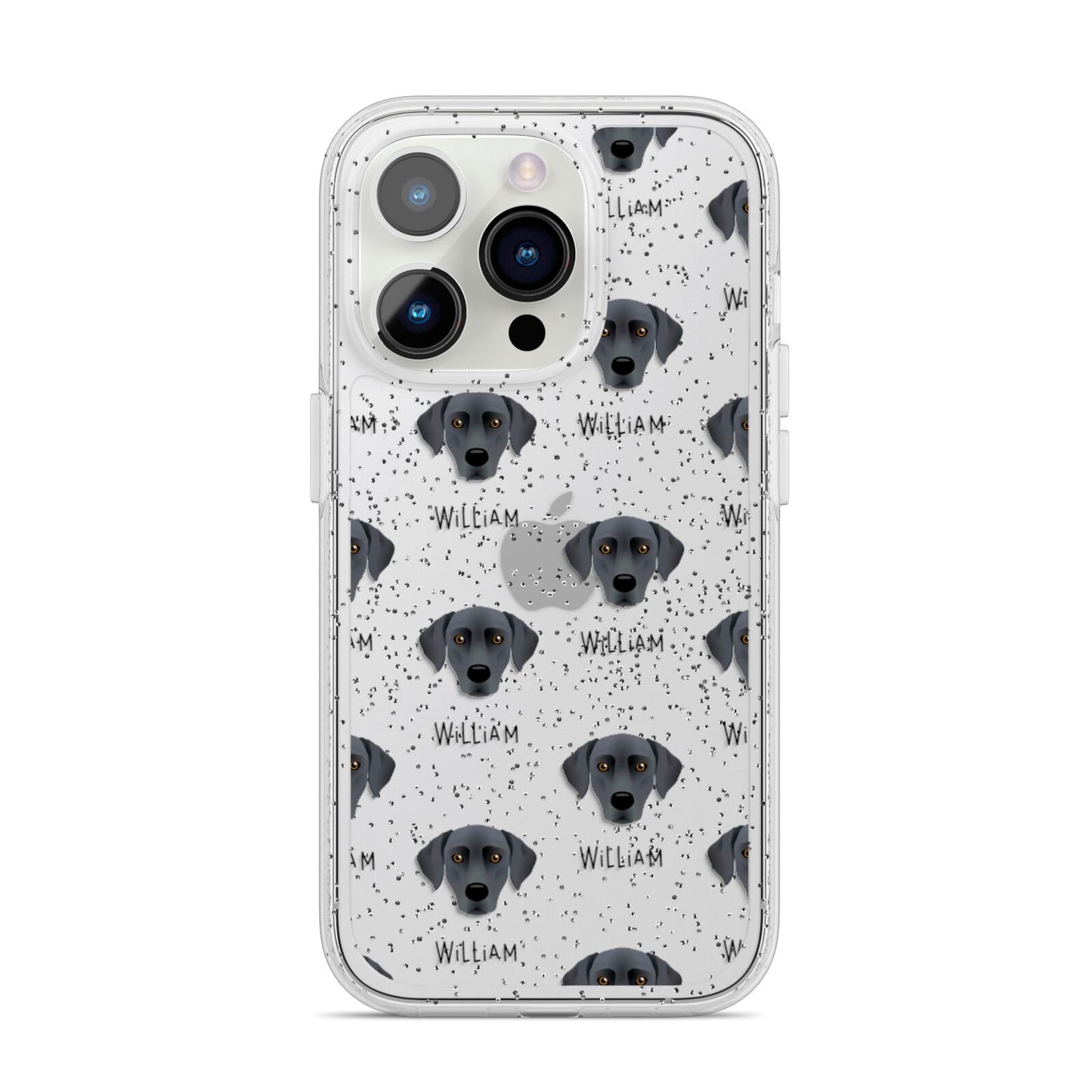 Blue Lacy Icon with Name iPhone 14 Pro Glitter Tough Case Silver