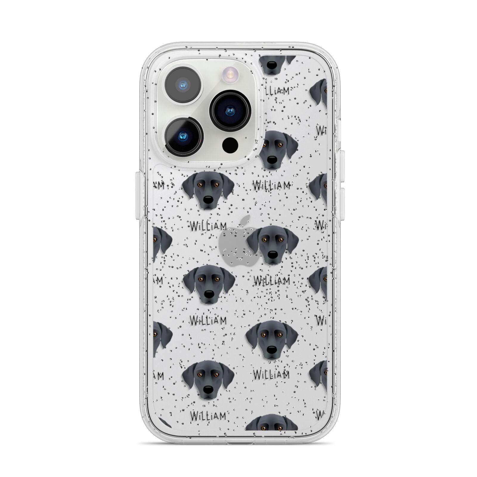 Blue Lacy Icon with Name iPhone 14 Pro Glitter Tough Case Silver