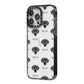 Blue Lacy Icon with Name iPhone 14 Pro Max Black Impact Case Side Angle on Silver phone