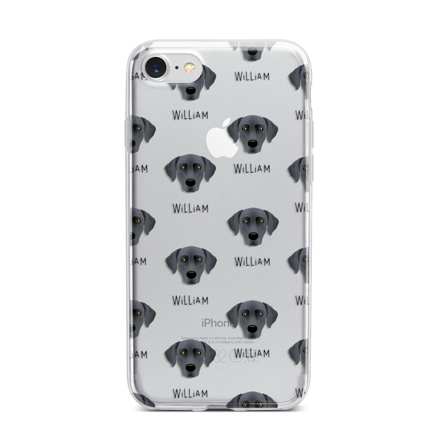 Blue Lacy Icon with Name iPhone 7 Bumper Case on Silver iPhone