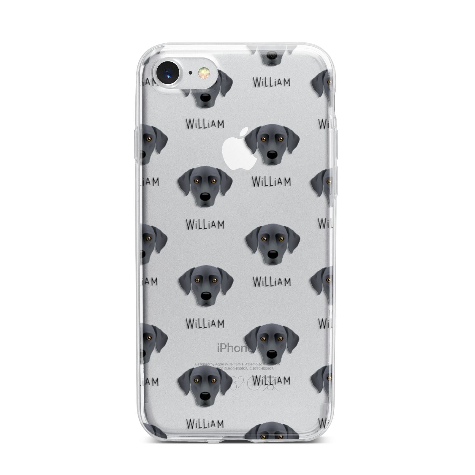 Blue Lacy Icon with Name iPhone 7 Bumper Case on Silver iPhone