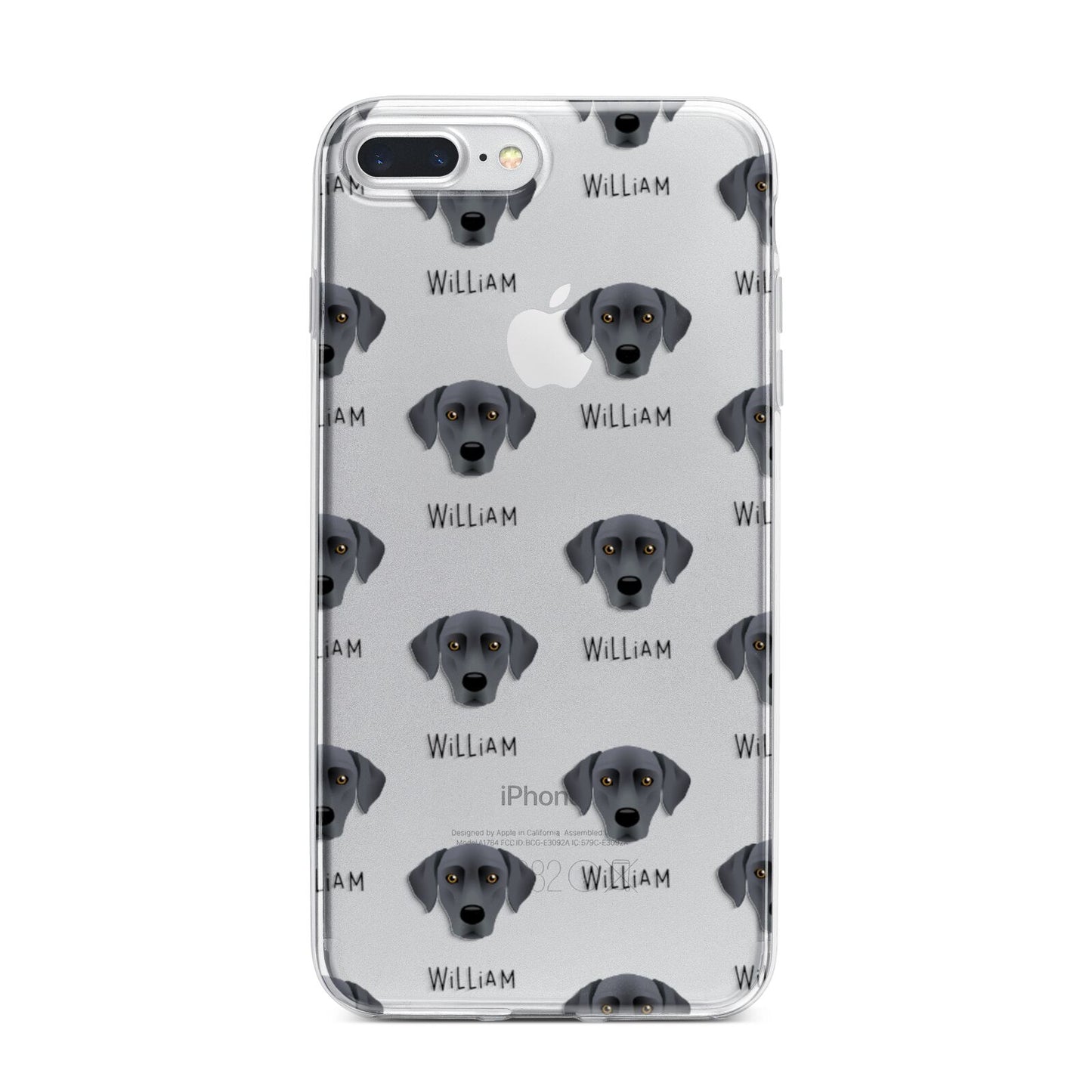 Blue Lacy Icon with Name iPhone 7 Plus Bumper Case on Silver iPhone