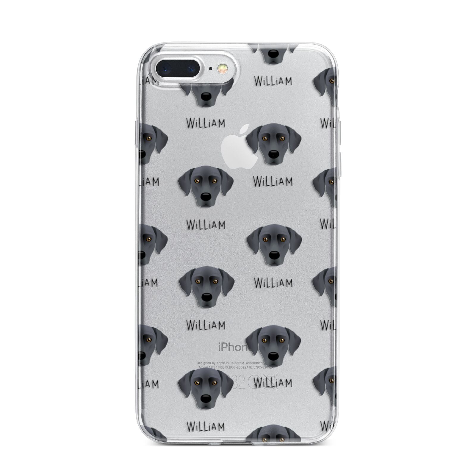 Blue Lacy Icon with Name iPhone 7 Plus Bumper Case on Silver iPhone