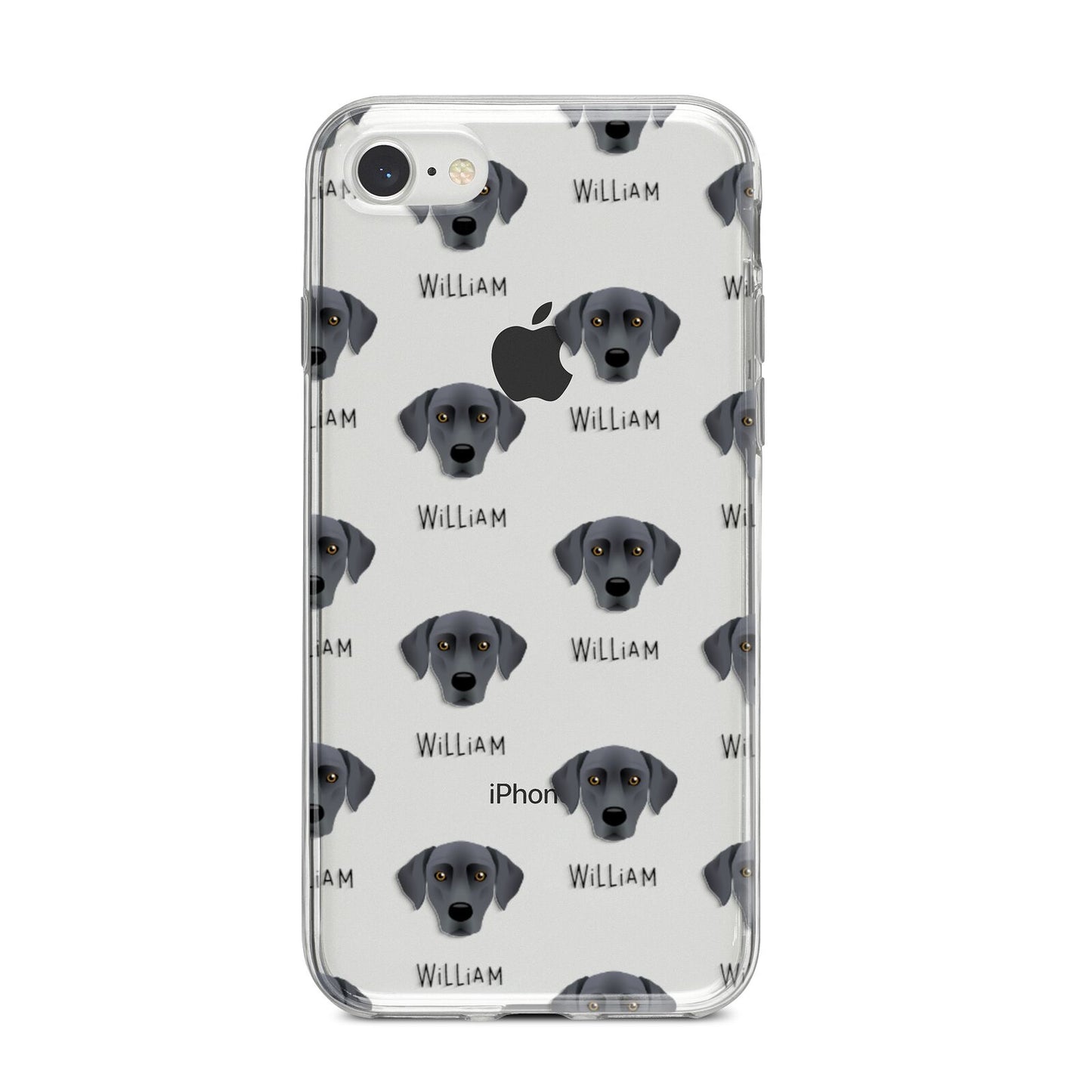 Blue Lacy Icon with Name iPhone 8 Bumper Case on Silver iPhone