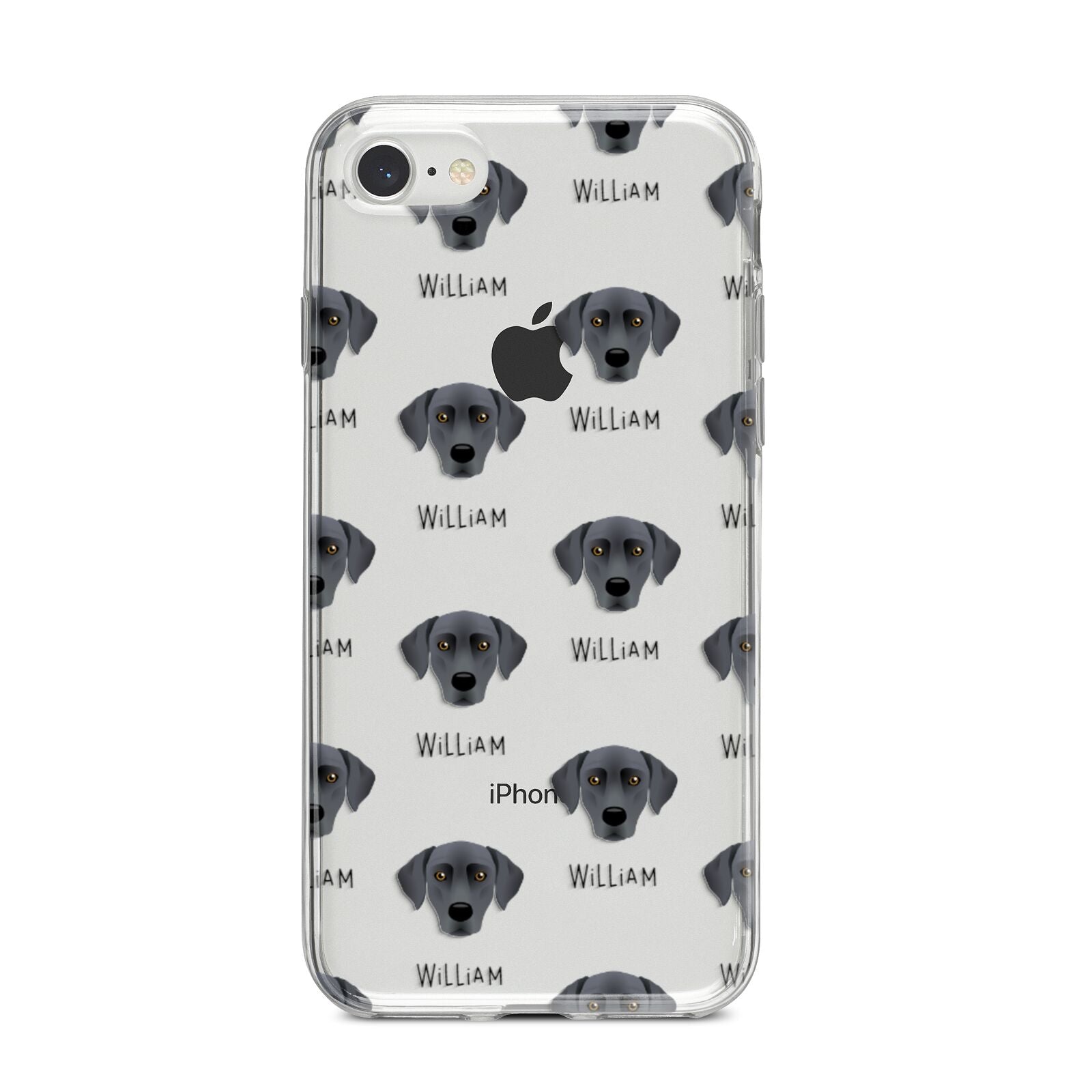Blue Lacy Icon with Name iPhone 8 Bumper Case on Silver iPhone