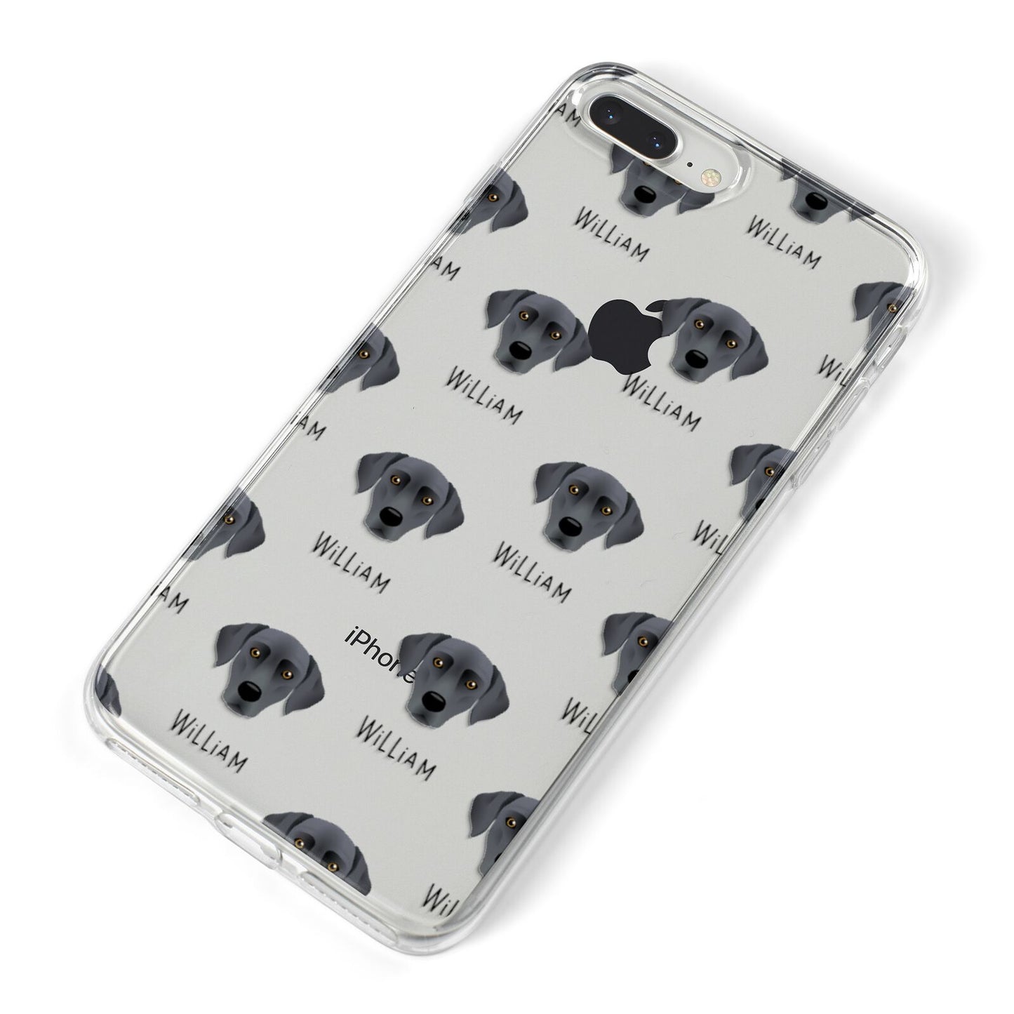 Blue Lacy Icon with Name iPhone 8 Plus Bumper Case on Silver iPhone Alternative Image