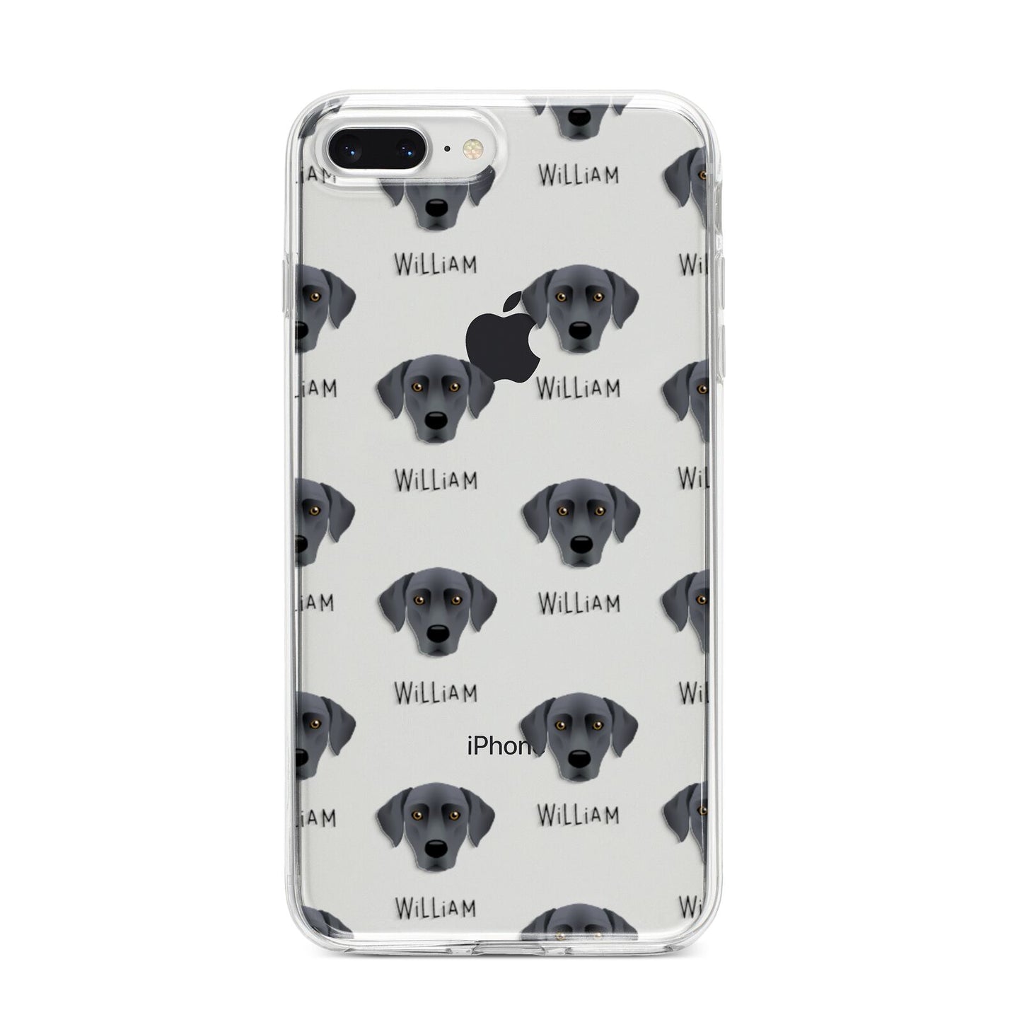 Blue Lacy Icon with Name iPhone 8 Plus Bumper Case on Silver iPhone