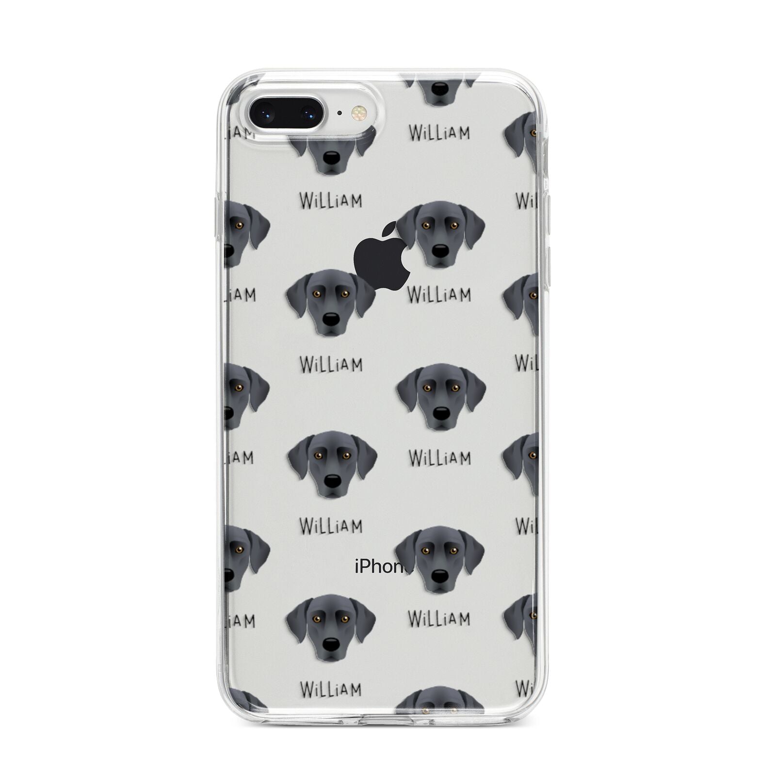 Blue Lacy Icon with Name iPhone 8 Plus Bumper Case on Silver iPhone