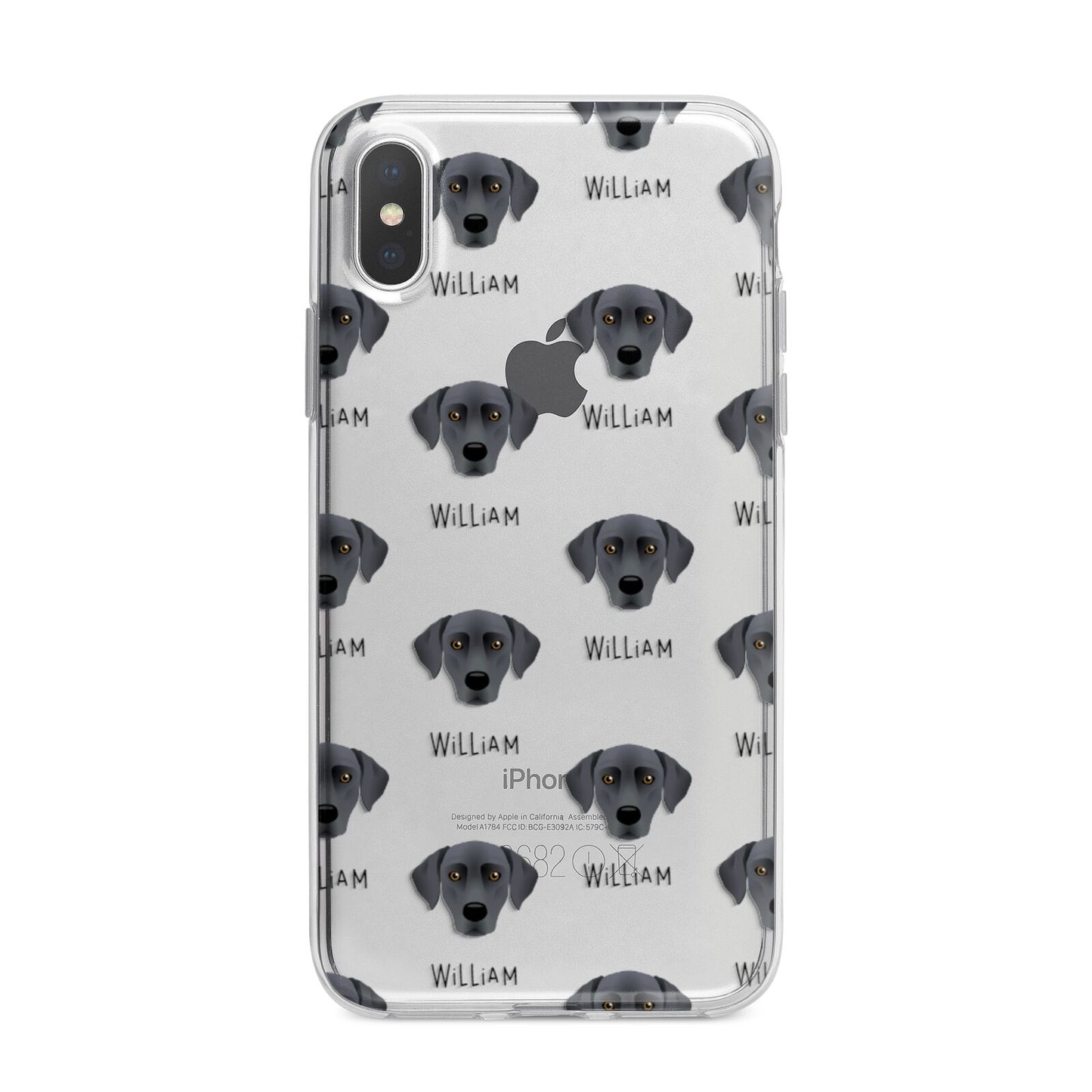 Blue Lacy Icon with Name iPhone X Bumper Case on Silver iPhone Alternative Image 1